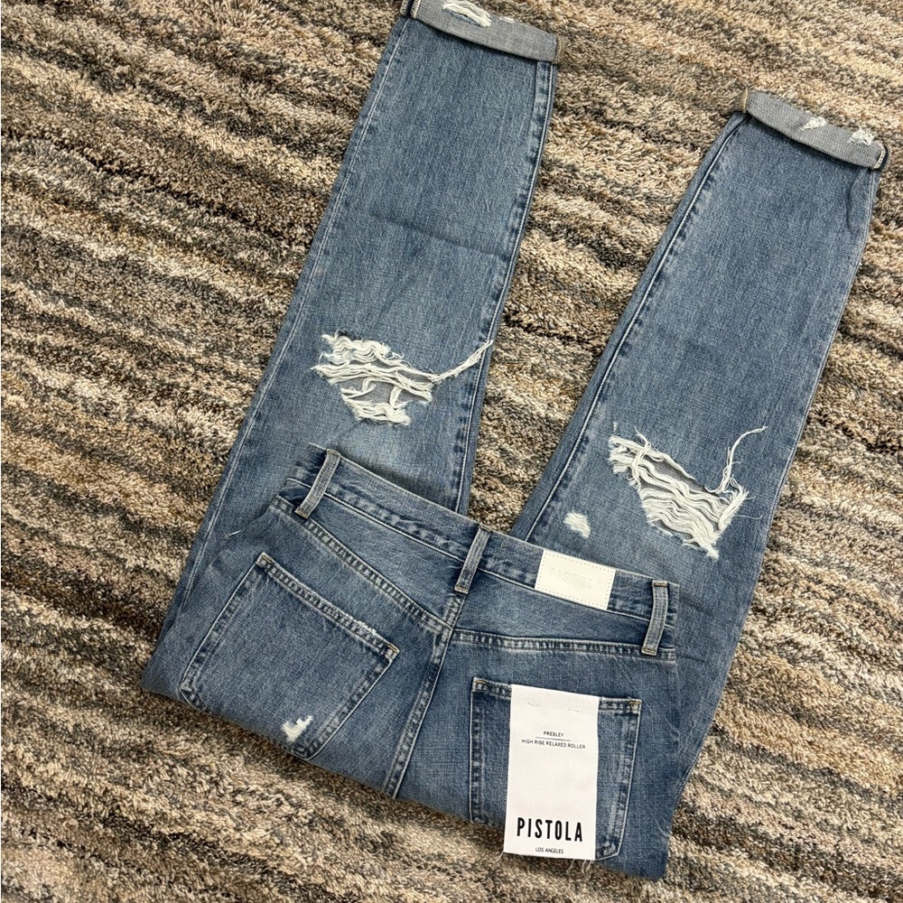 Pistola High Rise Relaxed Fit Jeans Sz 26 NWT | Pistola Presley High Rise Roller - Picture 10 of 13